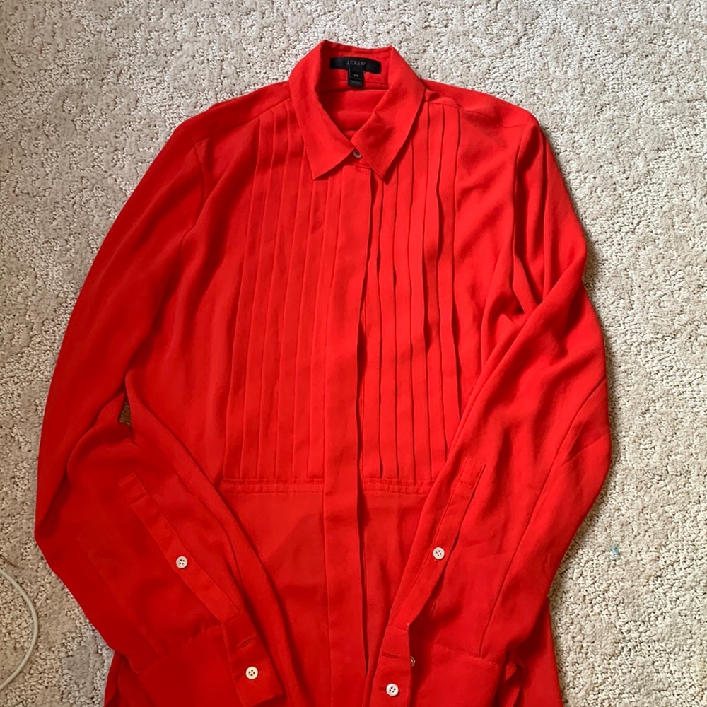 Red 00 J crew blouse -